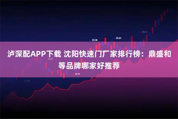 泸深配APP下载 沈阳快速门厂家排行榜：鼎盛和等品牌哪家好推荐